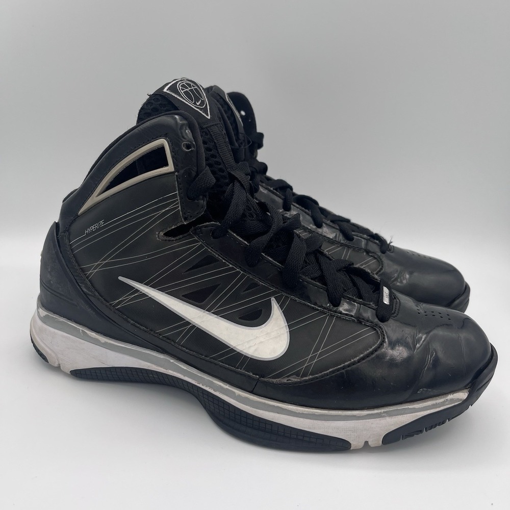 Nike Hyperize Basketball Shoes Black‎ White Men's Size 8.5 Vintage Rare
